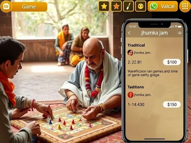 Historical depiction of Jhumka Jam being played in traditional setting